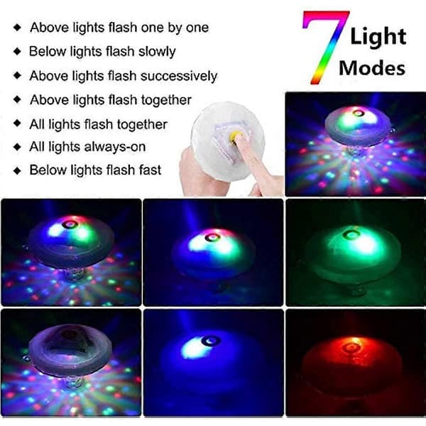 Caxmtu Flydende Pool LED Badekar Lys Lampe til Bade Disco Dam Swimmingpool Børne Badelegetøj 7 Tilstande Assorteret Farve Batteridrevet