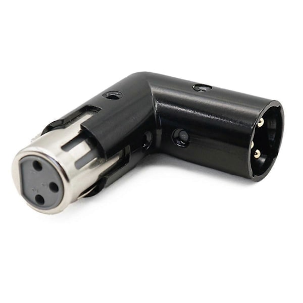2 stk Lydadapterplugg 3-pin XLR Vinkeladapter Justerbar Hann til Hunn Høyre Vinkel XLR Adapter (X
