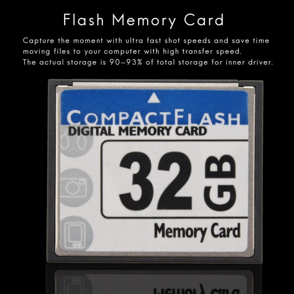 niceEshop(TM) Professional 32GB Compact Flash -muistikortti (valkoinen ja sininen)