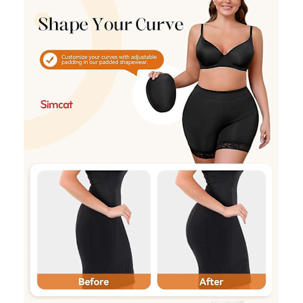 Hofte- og rumpeputer for kvinner, polstret dip-forsterker, Bbl Filler Shapewear-shorts for
