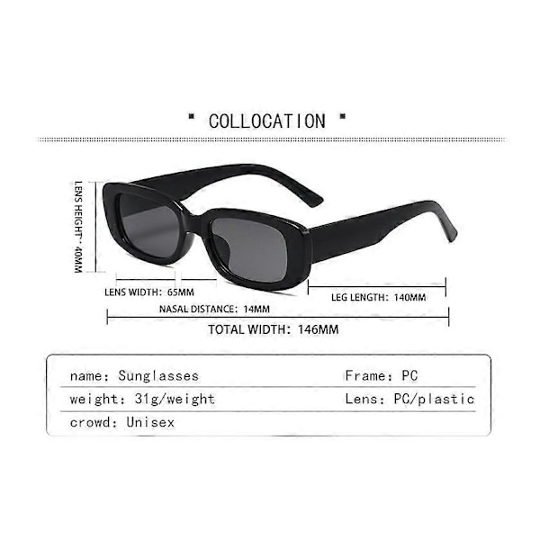 Retro Millionaire Solglasögon för Kvinnor Män Hip Hop Svarta Mode Överdimensionerade Fyrkantiga Solglasögon Bågar UV400 Skydd