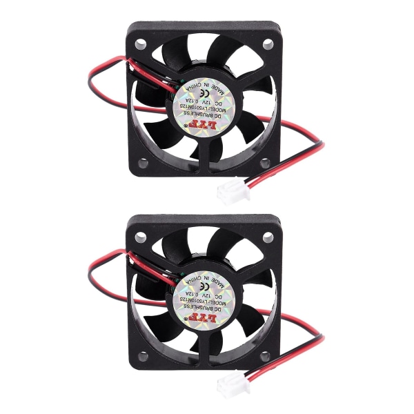 2x 50mm 12v 2pin 4000rpm Sleeve Bearing Pc Case Cpu Cooler Cooling Fan