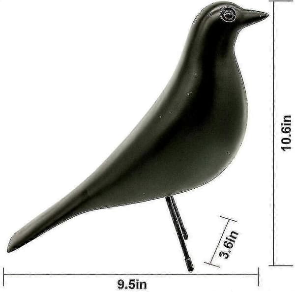 Eames House Bird, middelaldersk fuglepynt til kontor og hjem, Taiwan duepynt (svart)