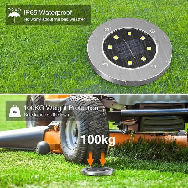 8 stk. utendørs solcellehagelys, Gabless utendørs solcellelys, 8LED utendørs solcellelys, dekorative utendørs solcellelys IP65 vanntett, kald hvit