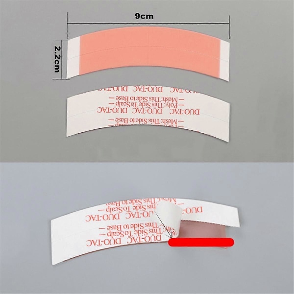 72 stk/pakke Duo Tac Dobbeltklebende Tape Super Sterk Parykkforlengelse Blonde Toupee Usynlige Strimler