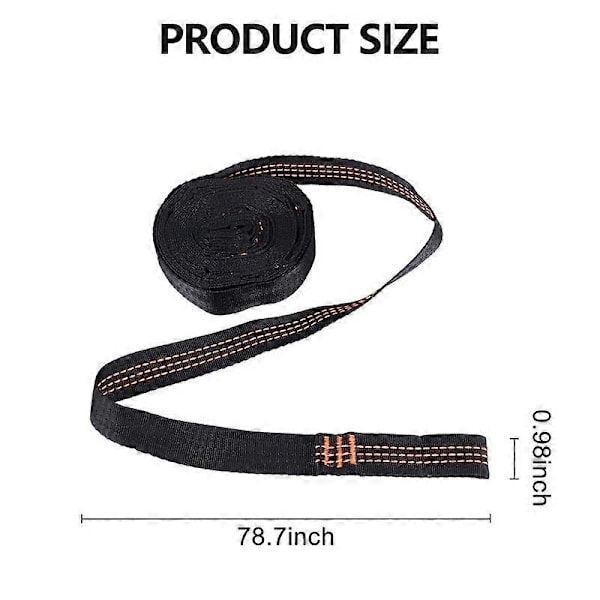 2 st 5-rings högbelastande hängmattaremmar förstärkt polyester utomhus hängmatta-Orange