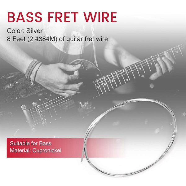 8 Fots Cupronickel Bandtråd Greppbräda Band 2.9mm Bredd för Bas