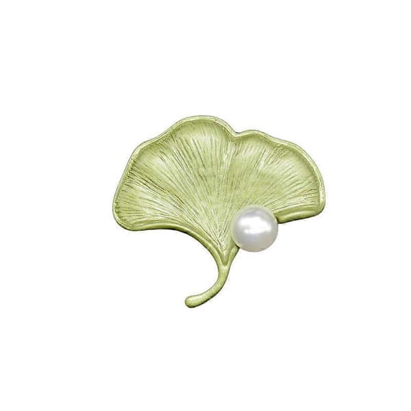 corsage ginkgo blad perle blomst broche kvinde