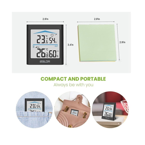 Digitaalinen LCD-sääasema Sisä- ja Ulkotiloihin Trendi Hygrometri Termometri Langaton Kaukosäädin Anturi Moti