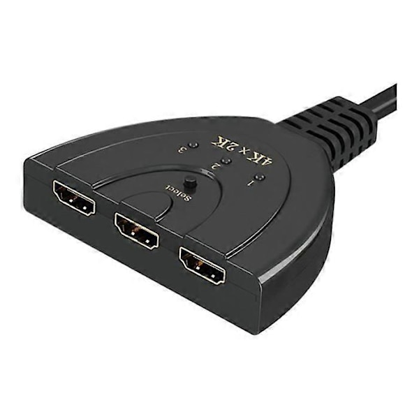 HDMI-bryter - 4K - 3 porter - Støtter 3D - Ingen strømkabel nødvendig