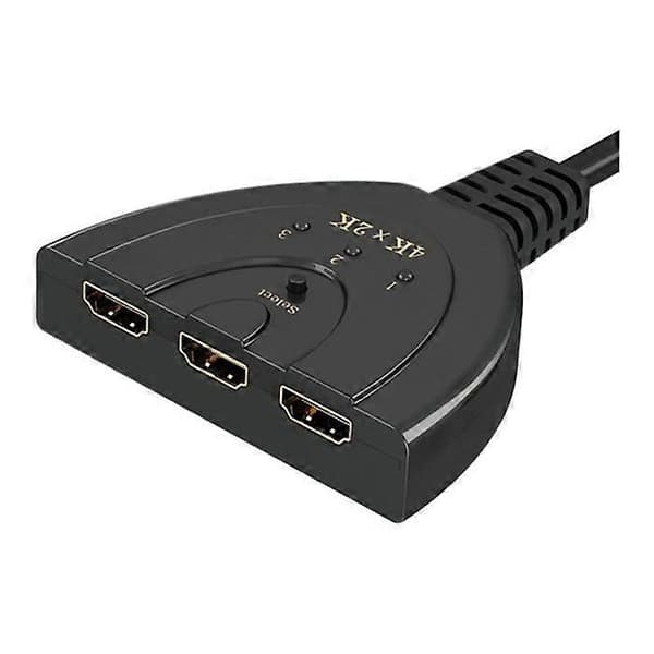 HDMI-switch - 4K - 3 portar - Stöder 3D - Ingen strömkabel krävs