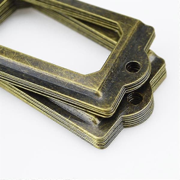 12 stk. 7*3,3 cm Antik Messing Metal Skabsskuffe Etiketmærker