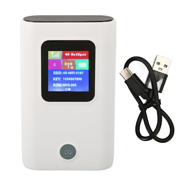 Bærbar WiFi Hotspot Understøtter 10 Enheder 300Mbps 6000mAh Farveskærm 4G LTE Pocket WiFi Router med SIM-kort Slot YEMMA