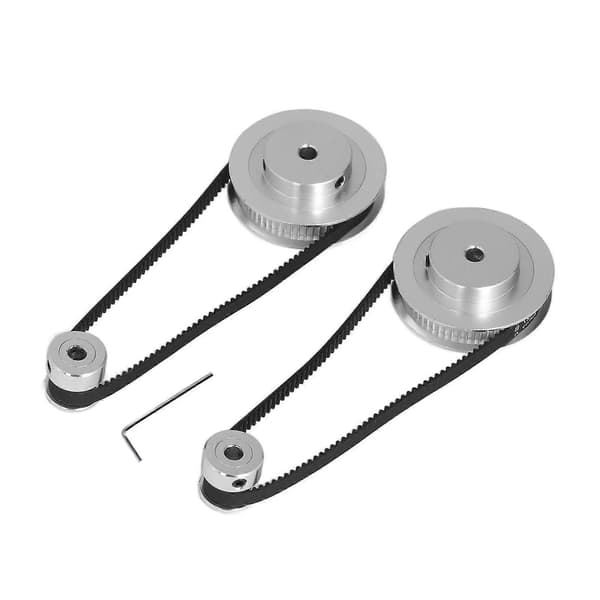 Timing Pulley Sæt 20 Tænder 60 Tænder Aluminium Synkront Hjul med 280mm Længde 6mm Bredde Timing Bælte til 3D Printer 5mm/0.2in Boring