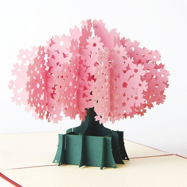 3d For Pop Up Card Cherry Blossom Sakura Bursdag Valentine Julebryllup