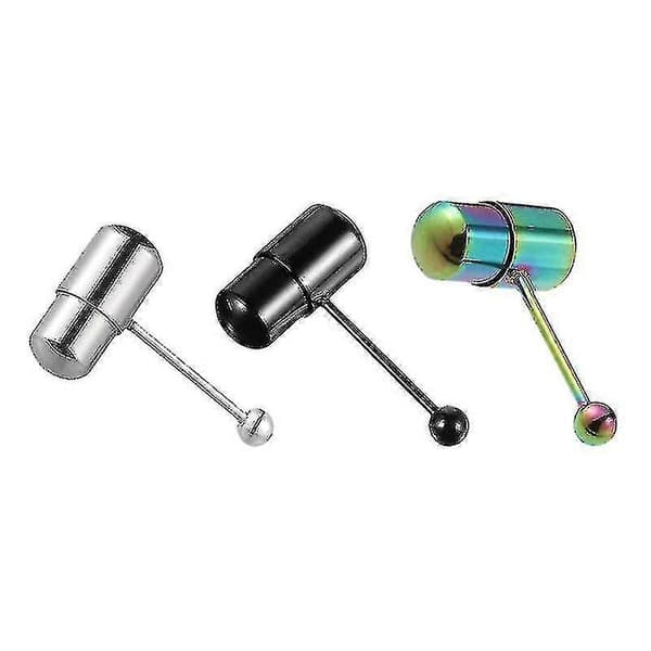 3 stk Vibrerende Tungering Barbell Tungepiercing Smykker i Rustfritt Stål