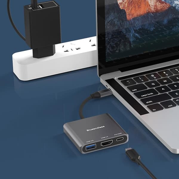 4K HDMI-kompatibel USB-C Dokkingsstasjon Adapter Støtter Skjermmonitor U-disk