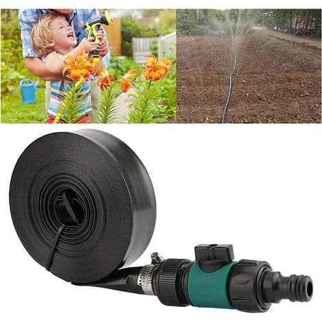 8m/10m Perforerad Trädgårdsbevattningsslang med Matchande Droppbevattningsventil för Plantering (Orange, 10m)