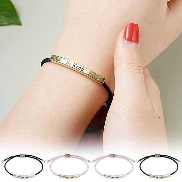 Rostfritt stål, böjt rör, graverat armband
