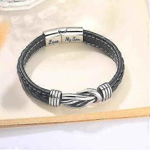 Flätat läderarmband för mor och son - För alltid sammanlänkade