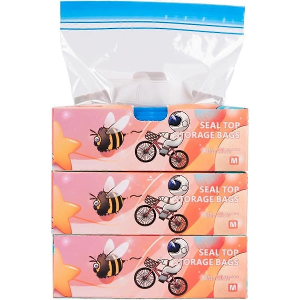 75 Stycken Fryspåsar, Återanvändbara Matpåsar med Förslutning, Zip Lock-påsar för Kött, Frukt, Grönsaker, Smörgåsar, (Medium)