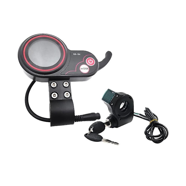 Qs-s4 72v Tumgasreglage LCD Display Mätare+Tändningslås Nyckel Lång Kabel Endast För Zero 11x Elektrisk Scooter 6pin Display