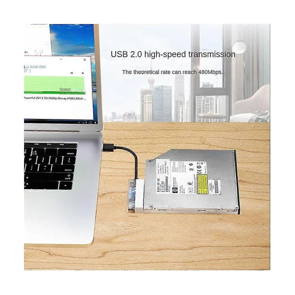 Usb2.0 - 6p+7p Sata -kaapeli Sata - Usb 2.0 -sovitinkaapeli kannettavan tietokoneen CD-ROM DVD-ROM Odd -sovitin Conv