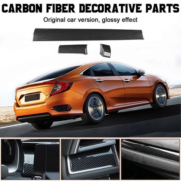 6 stk. Bil Centerkonsol Trim Til Honda Civic 10. Gen 2016-2020