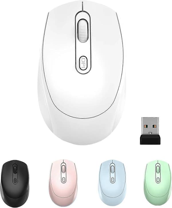 Ergonomisk 2.4G trådlös tyst mus 1600dpi grön