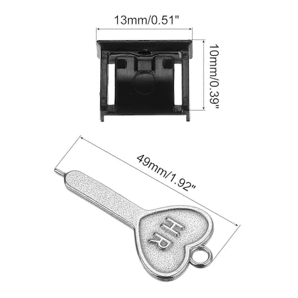 10 st Port Blocker Låsande USB-port/Dammskydd PC Blocker med Kodad Nyckel, Svart Svart