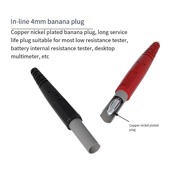 Kelvin Test LCR-kabel Bottenresistans 4-tråds 4mm Lanternplugg Clip Orichalcum Plätering Kelvinprober J.70075