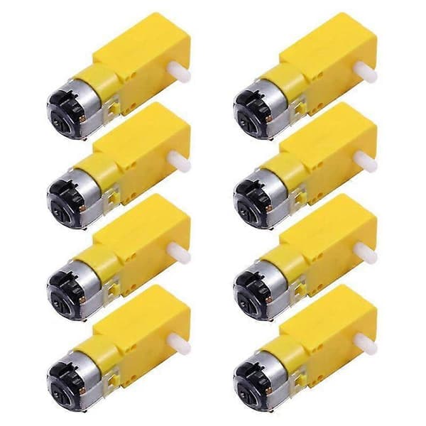 8 stk. DC3V-6V DC Gearmotor, til Flyvemaskinelegetøj/Robotkrop/Firehjulstrukket Legetøjsbil, Dobbelt Akse