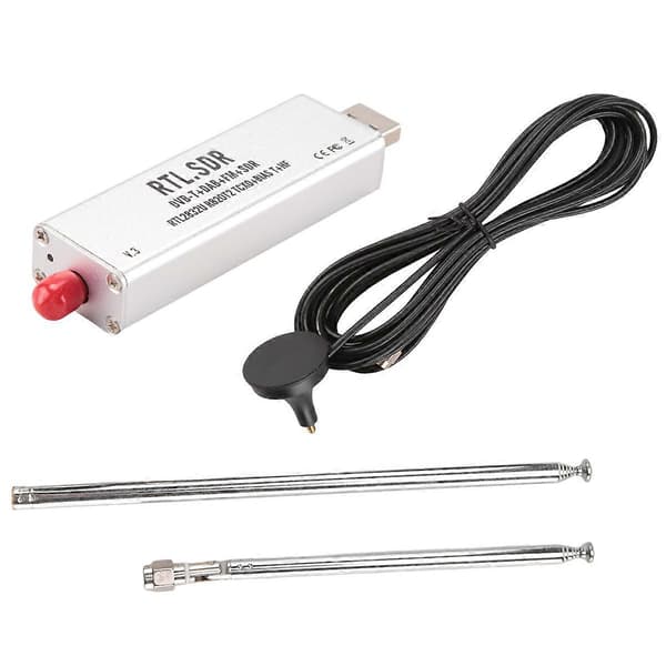 RTL-SDR R820T2 V3 RTL2832U Tuner + Teleskopantenn Tuner + Antennbas