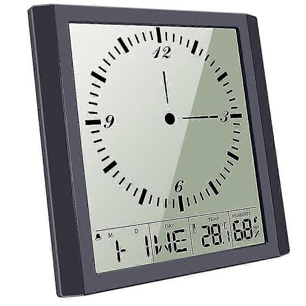 Digital Väggklocka, Väckarklockor Stor LCD-skärm med Tid/Kalender/Temperaturvisning