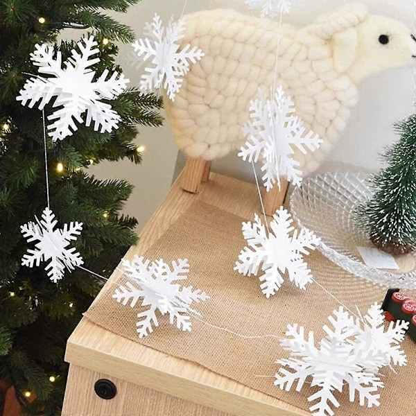 Vinter Jule Hængende Snefnug Dekorationer, 12 Stykker, Store Hvide Glitter 3D