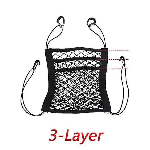 Three-layer Car Elastic Storage Net Pocket, Stretchable Divider Between Seats, Pet Barrier, Interior Supplies