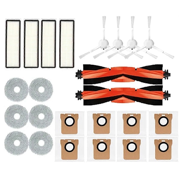 For Xiaomi Robotstøvsuger X20+ / X20 Plus Tilbehør Hovedbørste Sidebørste Hepa Filter Moppeklut Støvposer
