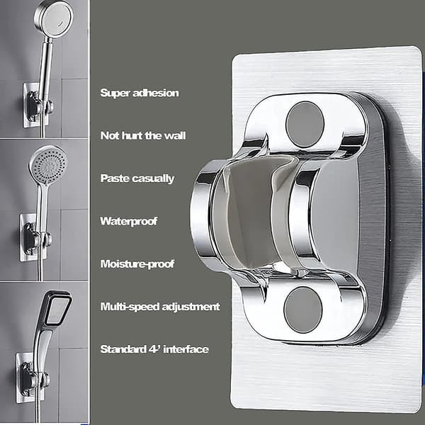 Supersterk Selvklebende Panel Dusjhodeholder - Justerbar Vinkel, 12cm