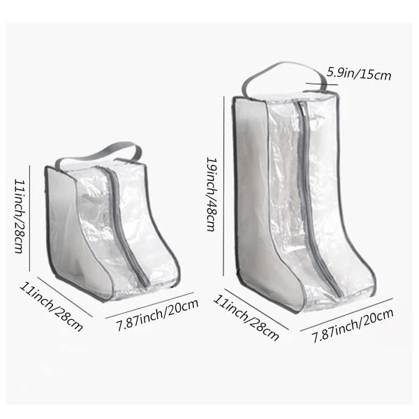 Bærbare Støvleopbevaringsposer til Kvinder, Høje & Lave, 2 Pakker Høje + 2 Pakker Lave, Vandafvisende Støvleposer
