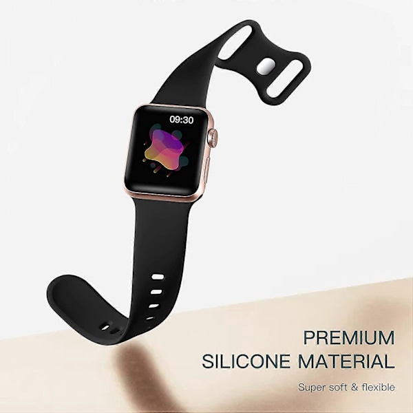 6-pack armband kompatibla med Apple Watch armband 40mm 38mm 44mm 42mm 41mm 45mm dam herr, mjukt silikon vattentätt sportarmband ersättningsarmband för