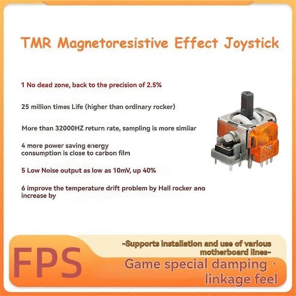 10 stk. TMR Elektromagnetisk Joystick til /X Gamepad TMR Joystick 3D Analog Thumb Stick Controller