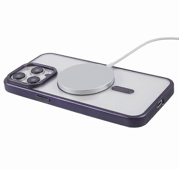 For iPhone 16 Pro Max Deksel Matt Elektroplettering Telefondeksel Kompatibelt med MagSafe -