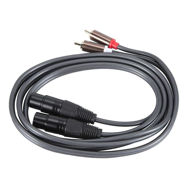 Dobbelt XLR-hun til RCA-kabel, Heavy Duty 2 XLR-hun til 2 RCA-han Patch-kabel HiFi Stereo Audio-forbindelseskabel