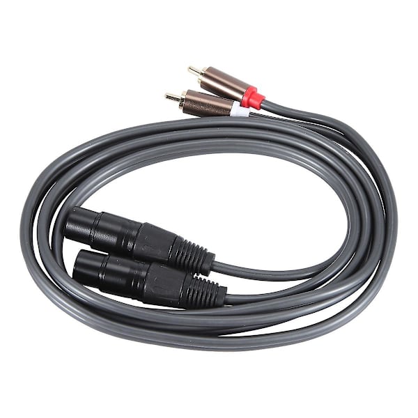 Kaksi naaras XLR - RCA -kaapeli, raskas 2 naaras XLR - 2 uros RCA -paikkauskaapeli HiFi-stereoliitäntäkaapeli