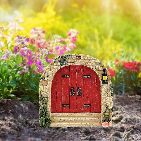 Fairy DoorTræfe Dør til Haven Elfedør Miniature Havepynt til Havetræer Stil G