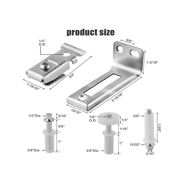 22 deler Garderobedør Hardware, Dobbeltdørs Hardware Reparasjonssett Passer For 1 tomme til 1-3/8 tomme & Opp