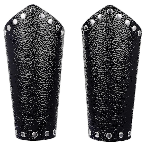 1 Par Punk Warrior Håndledsrustning Læder Gauntlet Armbånd Middelalderlige Armbeskyttere