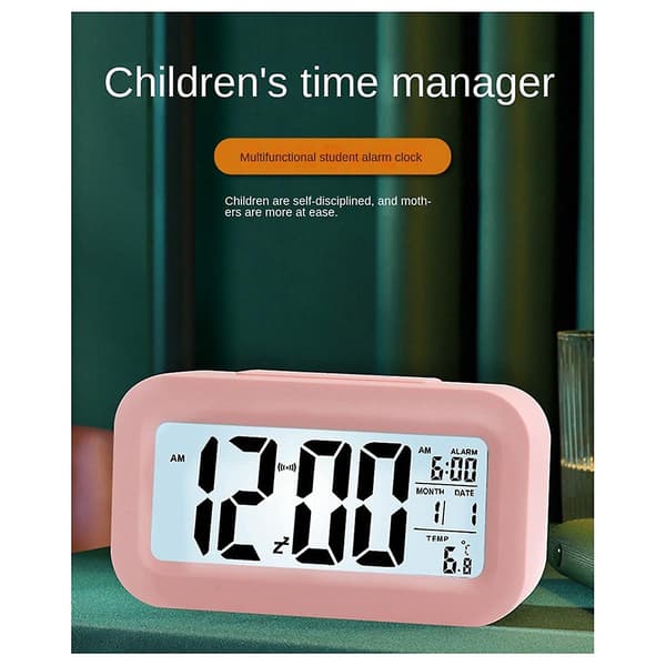 LED Digital Väckarklocka Snooze Elektronisk Väckarklocka Temperatur Luftfuktighet Display Skrivbords Klockor H