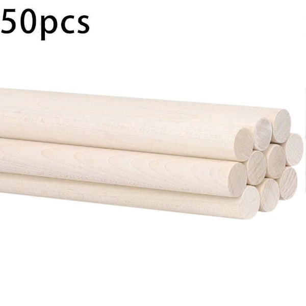 50 st Träpluggar Obehandlade Träplugg, Massiva Träpinnar För Hantverk, Makramé, DIY &