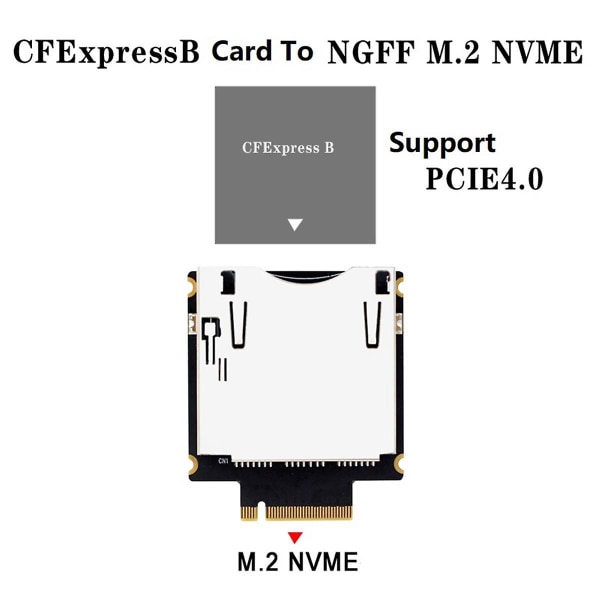 Cfexpress Type B til Ngff M2 Mkey Nvme Extension Adapter Card Support Pcie 3.0 4.0 X2